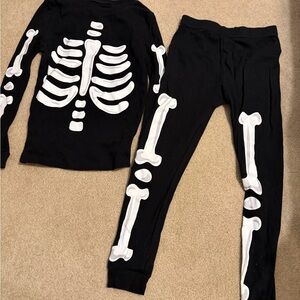Kids Skeleton Pajama Set – Black Glow Style Halloween PJs